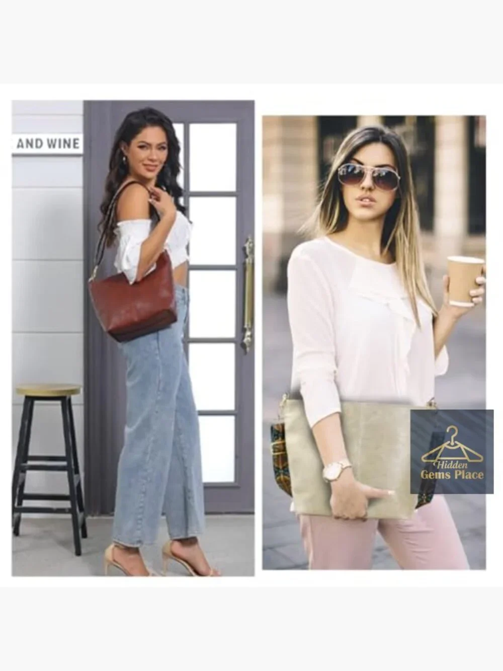 Vegan Leather Hobo Crossbody Bag Guitar Strap Shoulder Purse